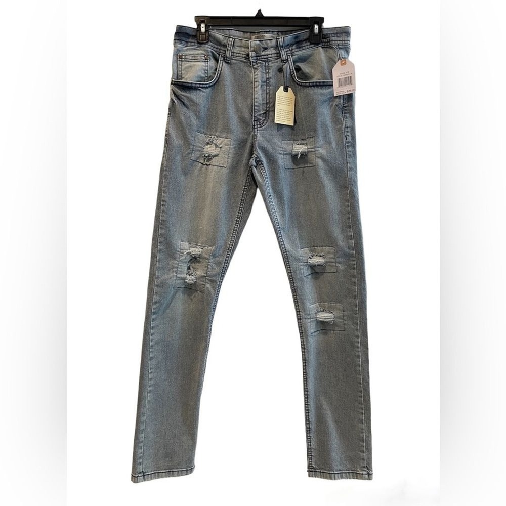 Trestles Supply Co. NWT Distressed Jeans Light Wash Ripped Slim Mens‎ 32